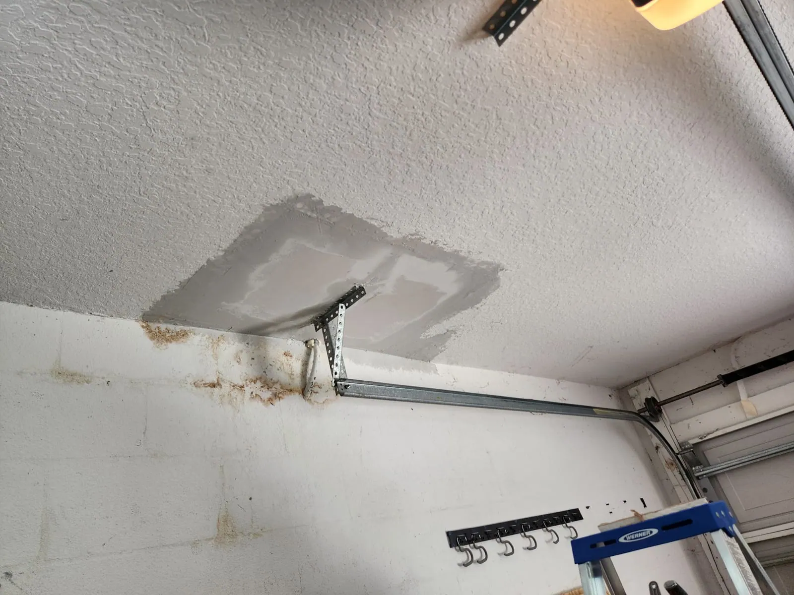 Garage ceiling during PalmPro drywall repair