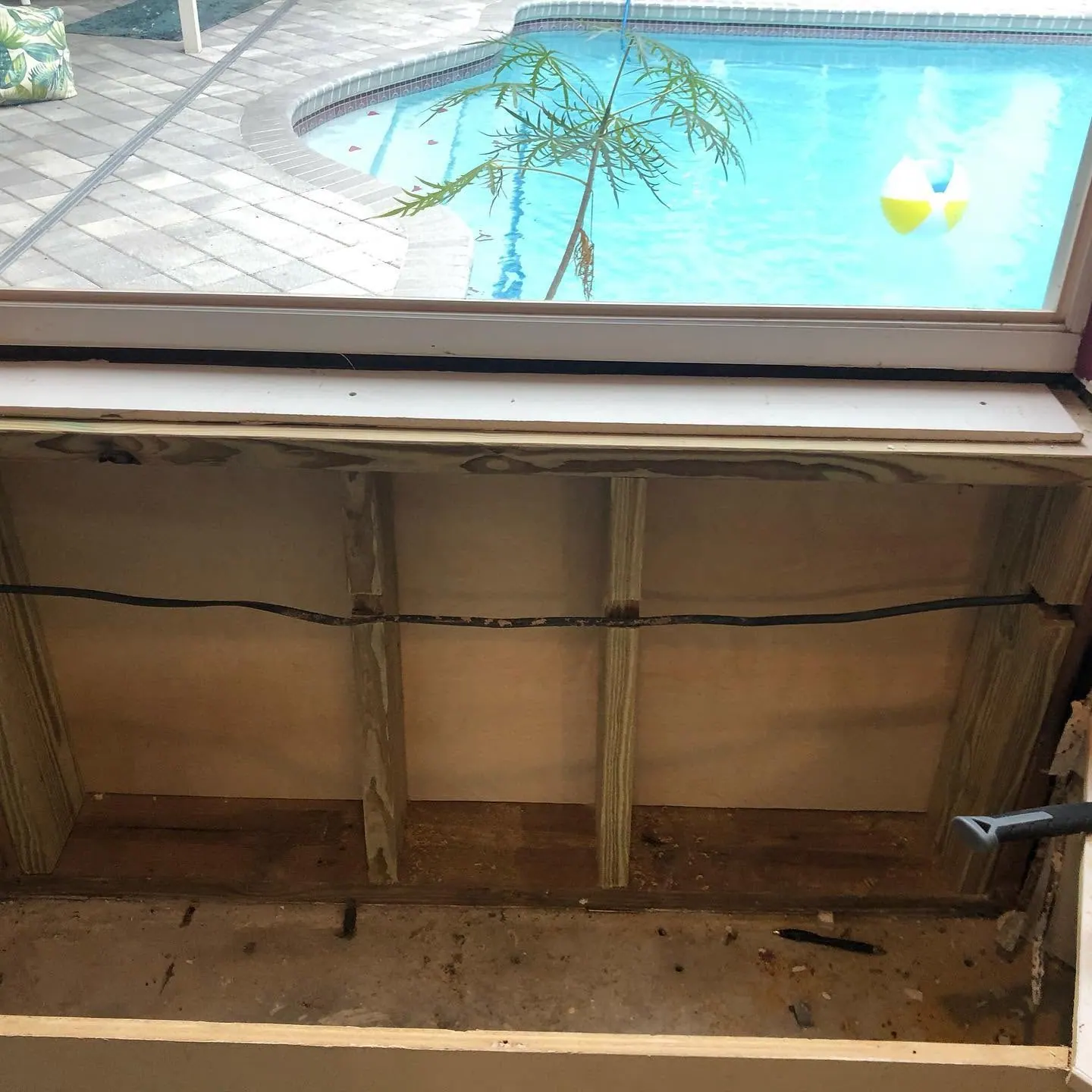 Window wall opened during PalmPro repair