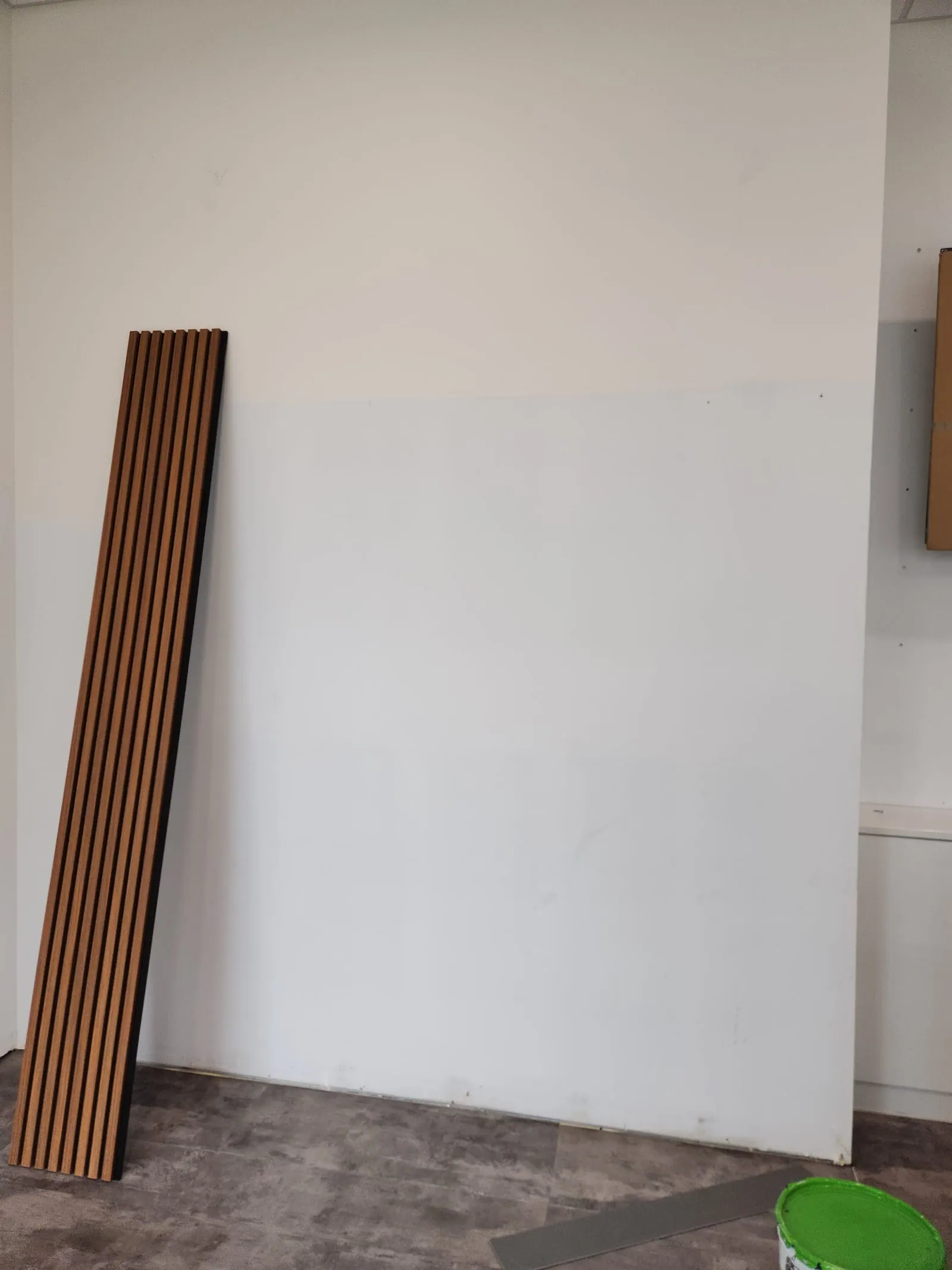 Wall before PalmPro wood accent wall installation